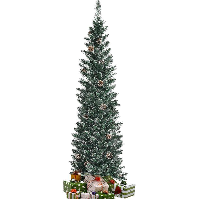 GYMAX クリスマスツリー 210cm 351本枝 グリーン 松かさ付き 雪化粧 クリスマス ツリー スノータイプ 組立簡単 おしゃれ ク｜sorrisoshop｜06