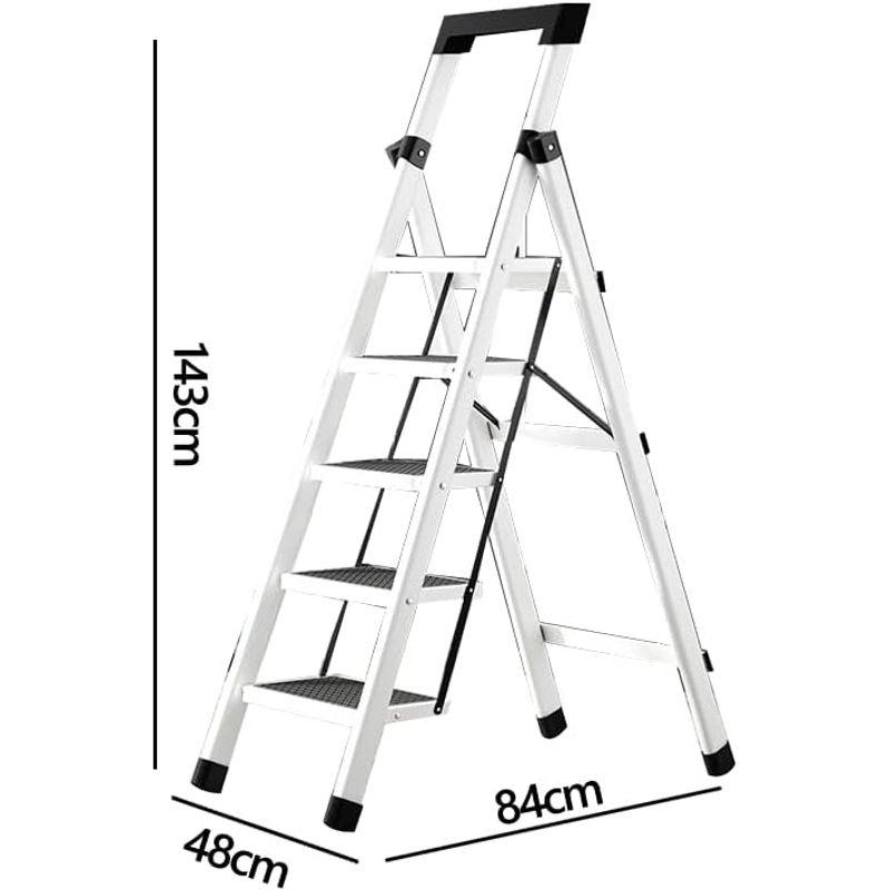 脚立 5段 踏み台 はしご 折りたたみ おしゃれ ステップ台 室内 耐荷重150KG トレー付き ふみだい 梯子 フォールディング はしご｜sorrisoshop｜02