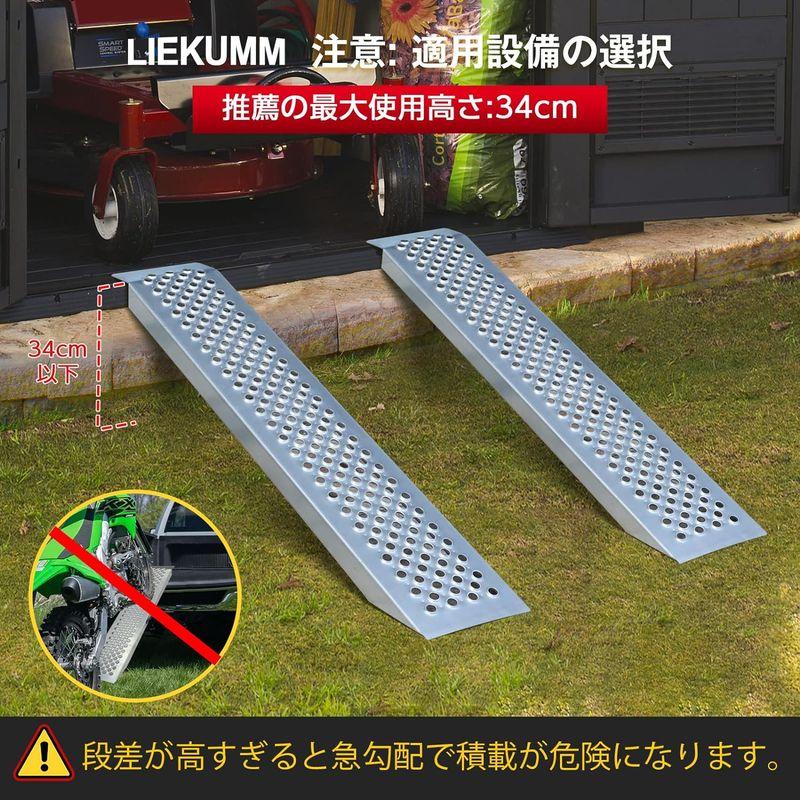 LIEKUMM バイクスロープ ラダーレール 長さ120?×幅23? 耐荷重300? ローディングレール バイク積載用 鉄製 スチールラダー｜sorrisoshop｜08