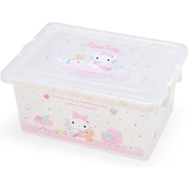 サンリオ フタ付き収納ケースＭ ハローキティ キティちゃん hello kitty クリア収納インテリア キャラクター 32×23×15cm｜sorrisoshop｜03