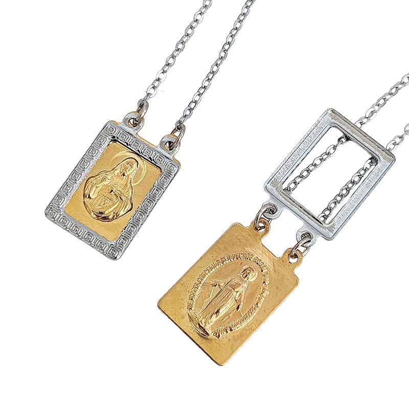 エスカプラーリオ ネックレス ブラジル 御守り 一点モノ シルバー 値下げ プレート＆バロックフレームデザイン エスカプラーリオ お守り
