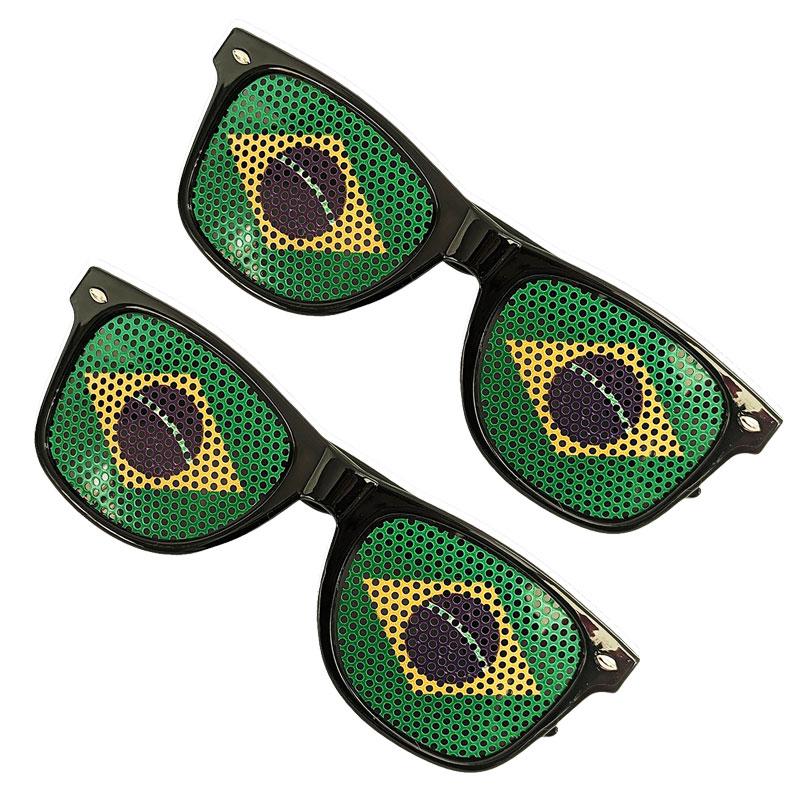 ブラジル国旗メガネ 2個セット パーティーグッズ イベント スポーツ