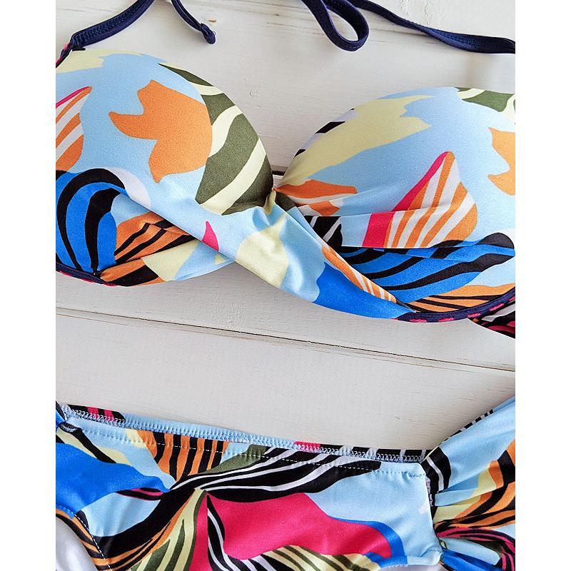 Morena Rosa フロントクロスアクアフラワー水着 ワイヤー入り_1