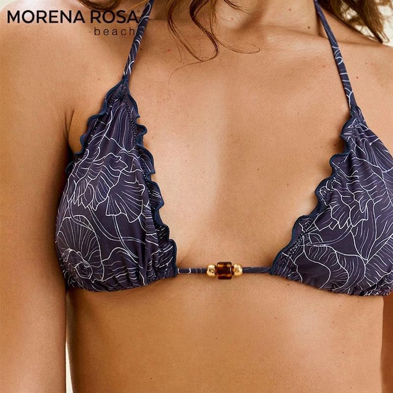 Morena Rosa モレナローザ ストーンビジュー付きボタニカル柄フリル