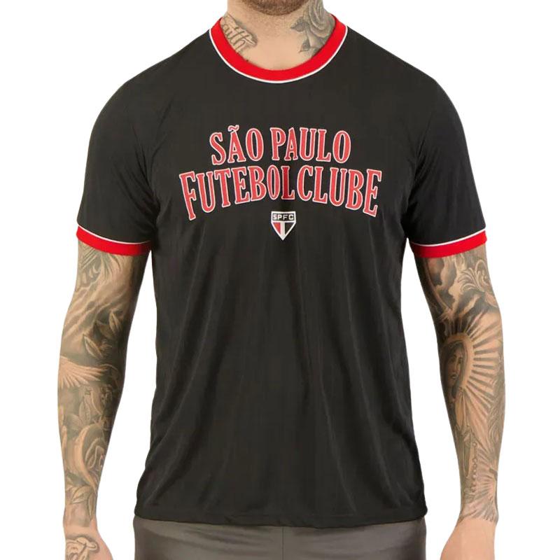 サンパウロFC公式 速乾レタリングデザインTシャツ SAO PAULO FC ブラック｜sorte-brazil｜03