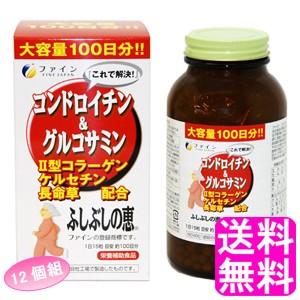 コンドロイチン 鮫 軟骨 サプリメント ファイン コンドロイチン\u0026グルコサミン(ふしぶしの恵) お徳用 100日分 【12個組】 送料無料 ポイント消化