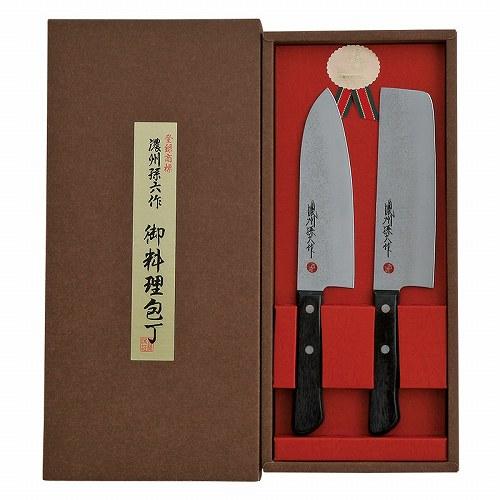 1個〜 注文可】 販促品 ノベルティ グッズ|濃州孫六作 古流梨地包丁2点