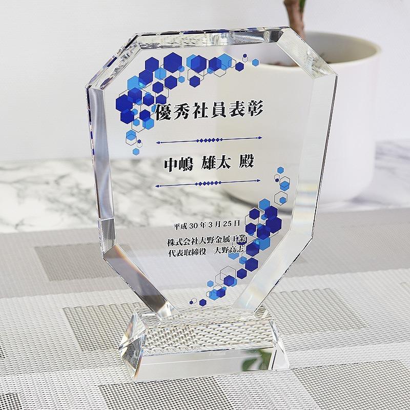 記念品 ギフト/福利厚生 周年 卒業 記念品 [サンドブラスト加工代込] クリスタル 盾 中 DP-2B ※版代別途の画像