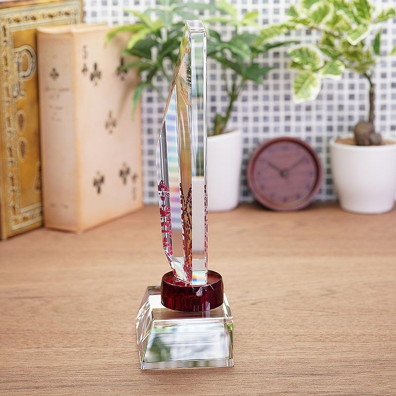 名入れ ロゴ入れ オリジナル/記念品 ギフト [サンドブラスト加工代込] トロフィー 小 CR-36C ※版代別途の画像