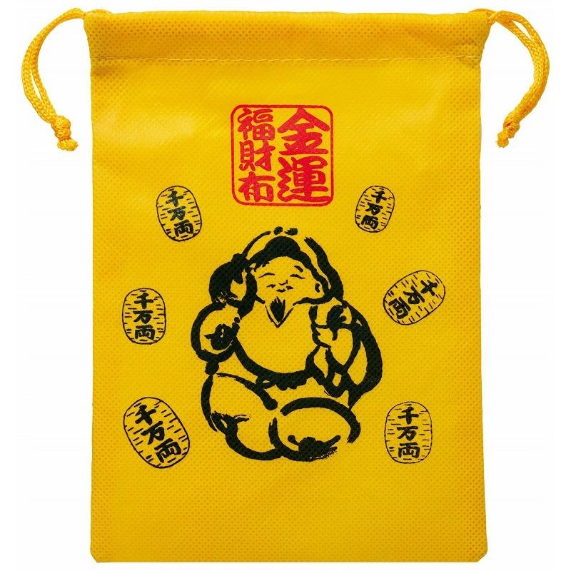 販促品 ノベルティ グッズ 不織布巾着袋 金運巾着袋 大黒様 : 粗品