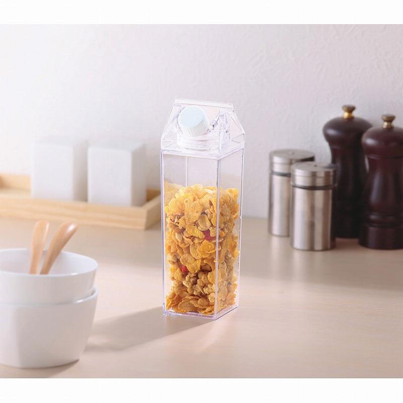 販促品 ノベルティ グッズ 牛乳パック型マルチクリアボトル : 粗品