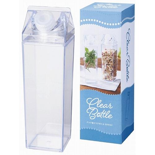 販促品 ノベルティ グッズ パック型クリアボトル500ml : 粗品・記念品