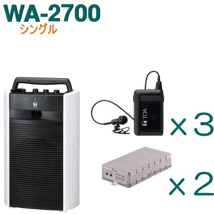 TOA ワイヤレスアンプ WA-2700 本体+ワイヤレスマイクロフォン TOA ワイヤレスアンプ WA-2700 （シングル）＋タイピン型ワイヤレス