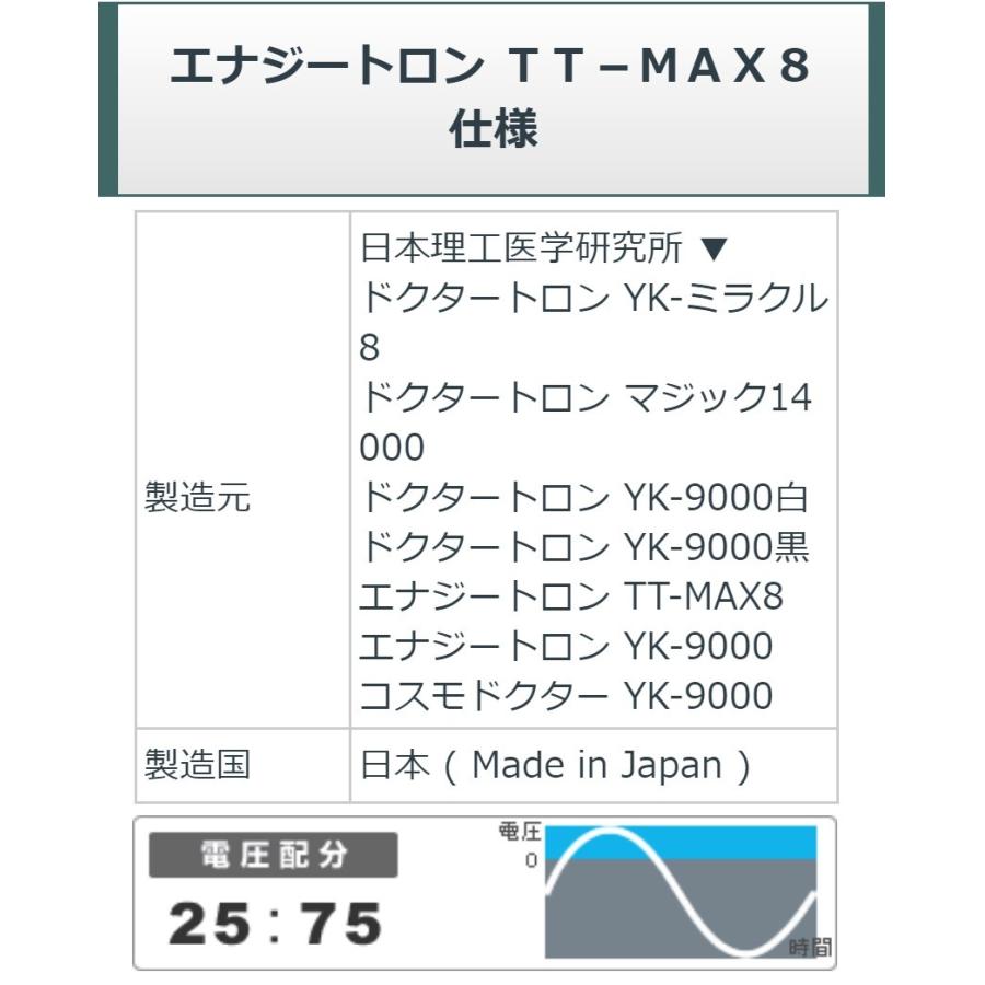 エナジートロンTT-MAX8 （9000V表示） 中古 特価ランク 8年保証 日本