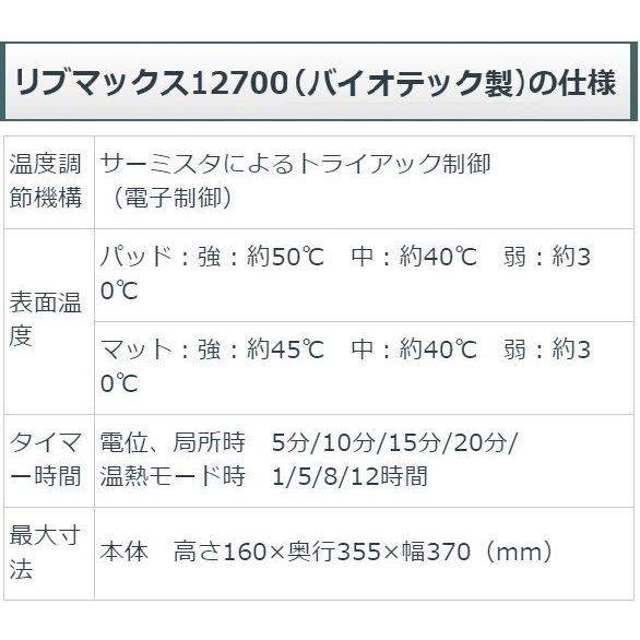 リブマックス12700 中古 Bランク 1年保証 バイオテック 電位治療器