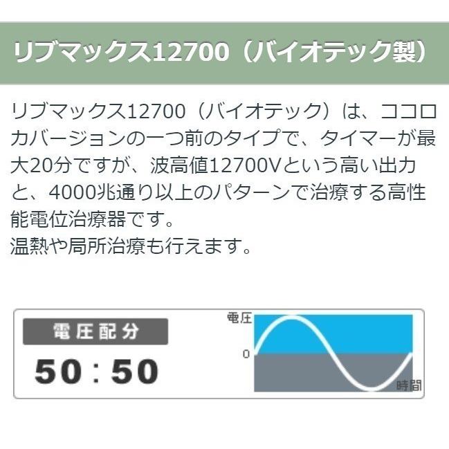 リブマックス12700 中古 特価ランク 1年保証 バイオテック 電位治療器