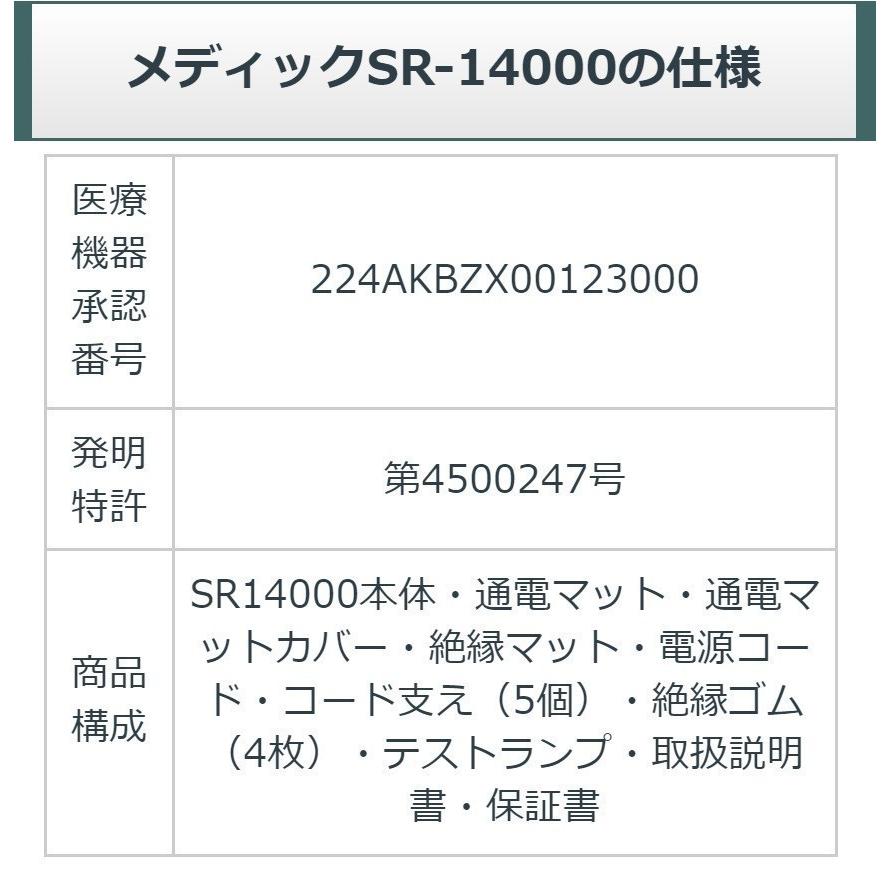 メディック SR14000eco （レピオス SR 14000） 中古 AAランク 10年保証 日本セルフメディカル 電位治療器 :  sreco-s-10 : 健康家電ショップ - 通販 - Yahoo!ショッピング