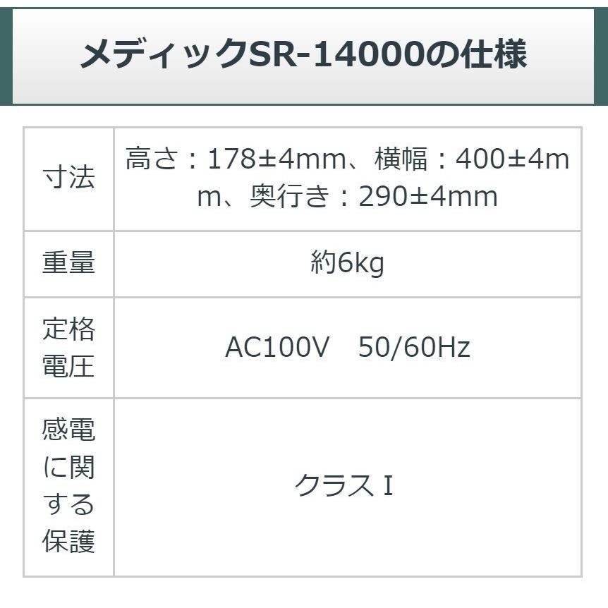 メディック SR14000eco （レピオス SR 14000）　中古　AAランク　10年保証　日本セルフメディカル　電位治療器｜sosnet｜07