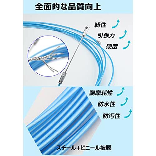 通線ワイヤー 通線 ワイヤー 通しワイヤー 電線通し ロープ通し 紐通し ホース通し スカイブルー 結束ワイヤー リード線2個付き スネークライ｜sosola-shop｜04