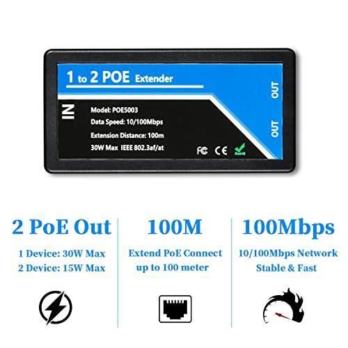 Revotech パッシブPOEエクステンダー2チャンネルPOE +リピーターアンプ、IEEE 802.3af/at、デイジーチェーンは拡張PO｜sosola-shop｜03