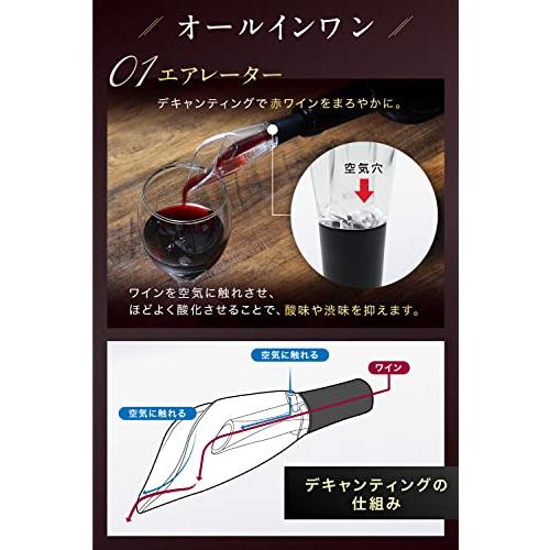 (ソメイエ) ワインオープナー 電動 力要らず簡単 ソムリエ監修コルク抜き ワインストッパー ポアラー フォイルカッター ギフトセット プレゼン｜sosola-shop｜05