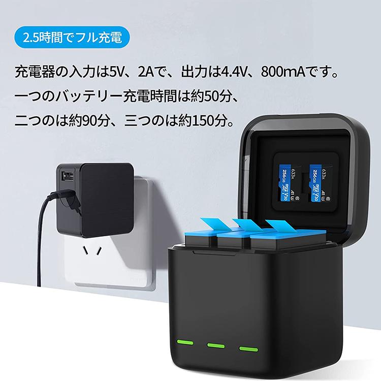 Gopro ゴープロHero10 Hero9 バッテリー充電器 バッテリー Gopro ゴープロHero10 Hero9 バッテリー充電器 バッテリー