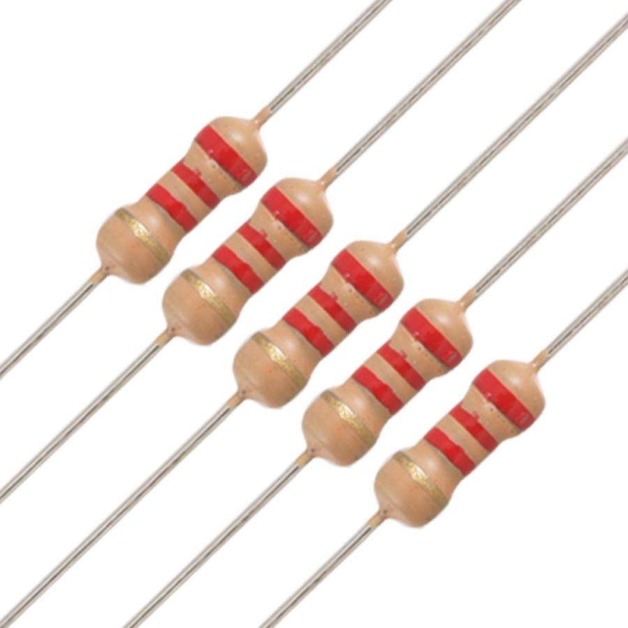 uxcell 炭素皮膜抵抗器 アキシャルリード抵抗器 1/4W 250V 2.2KΩ 炭素