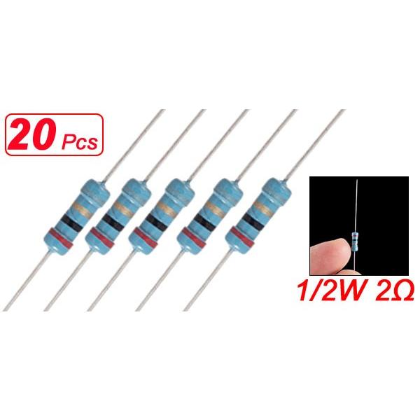 uxcell 炭素皮膜抵抗器 抵抗器 カーボン抵抗 1/2W ワット2Ω 2R 0.5W 20