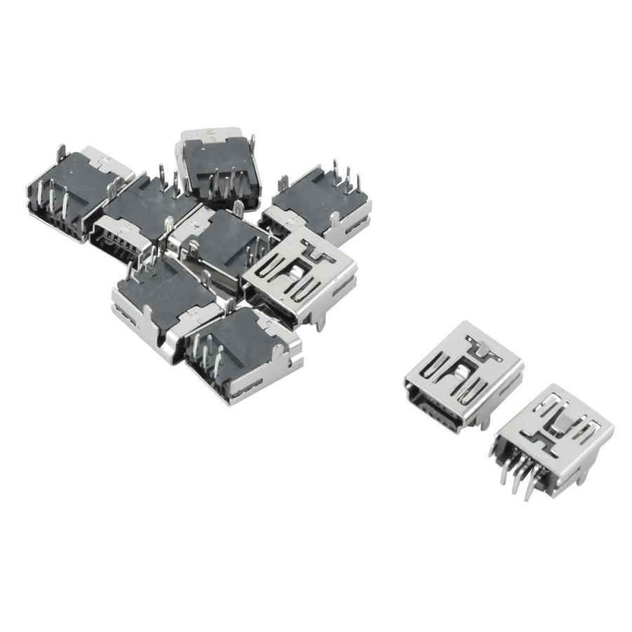 uxcell ジャックプラグ USBジャック 基板取付用USBコネクタ ミニUSB B