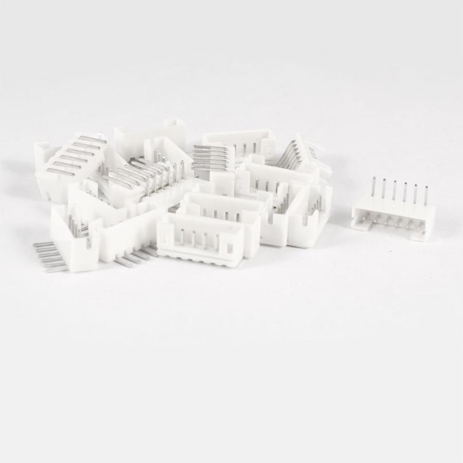 uxcell ピンヘッダー ヘッダソケット コネクタ ホワイト 直角 6 ピン 2mm ピッチ 20枚入り a13080100ux1426