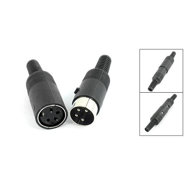 uxcell 変換アダプタ 4ピン DIN オスオーディオケーブルコネクター