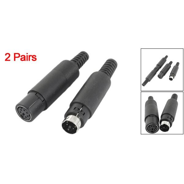 uxcell DINオーディオコネクタ DIN 6 ピン オス＿メス 5mm オーディオ