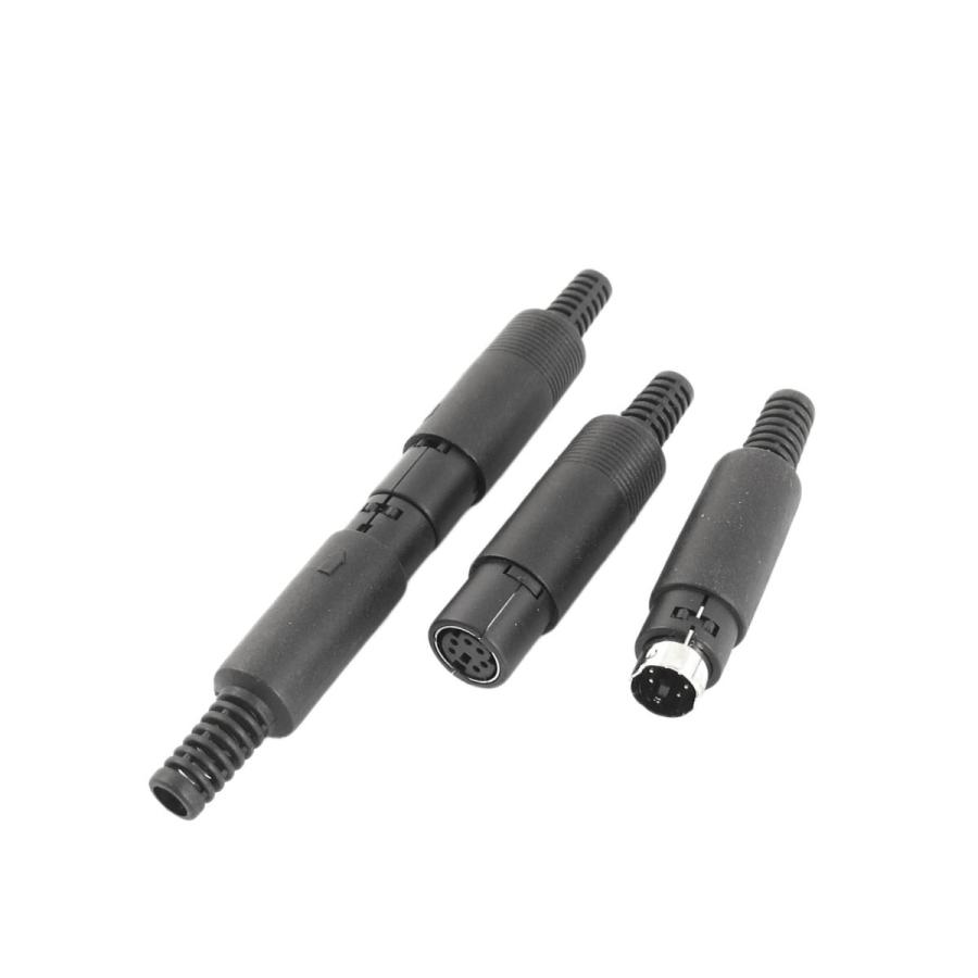 uxcell DINオーディオコネクタ DIN 6 ピン オス＿メス 5mm オーディオ