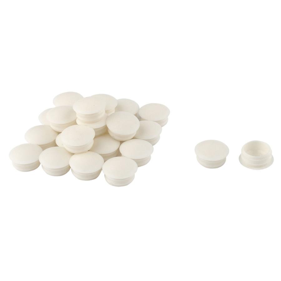uxcell パイプキャップ ホワイト プラスチック スレッド直径16mm 円形