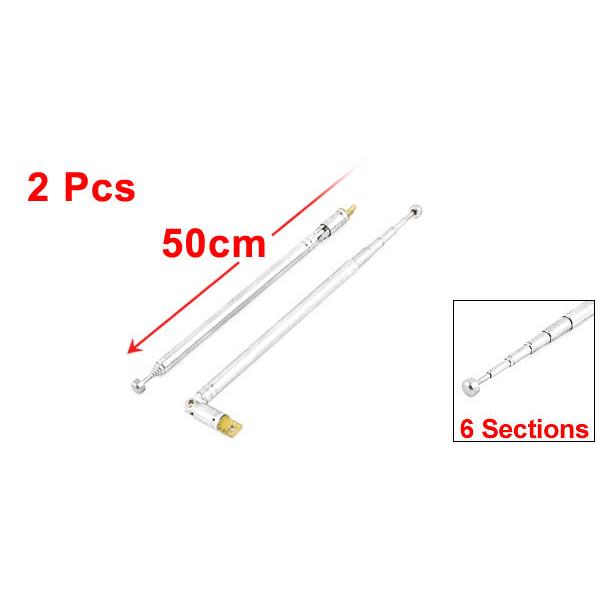 uxcell 伸縮アンテナ テレスコピックアンテナ 修理 AM FMラジオTV 6セクション 50cm 2本入り｜soten2｜02