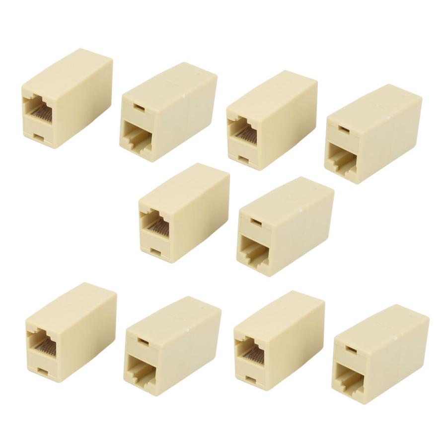 uxcell RJ45カプラーコネクター　プラスチック　ベージュ　RJ45 8P8C　10個入り｜soten2