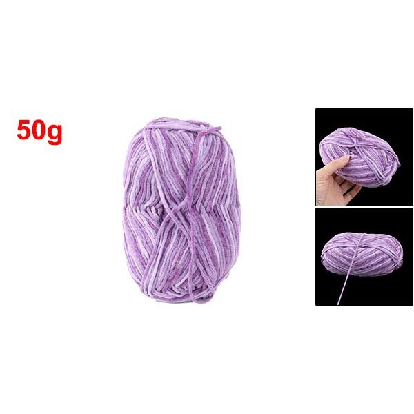 uxcell 織り糸 編み糸 コットンブレンド 家庭用 ハンドメードかぎ針編みスカーフ セーターに適用 パープル 50g｜soten2｜02