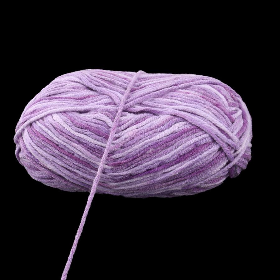 uxcell 織り糸 編み糸 コットンブレンド 家庭用 ハンドメードかぎ針編みスカーフ セーターに適用 パープル 50g｜soten2｜04