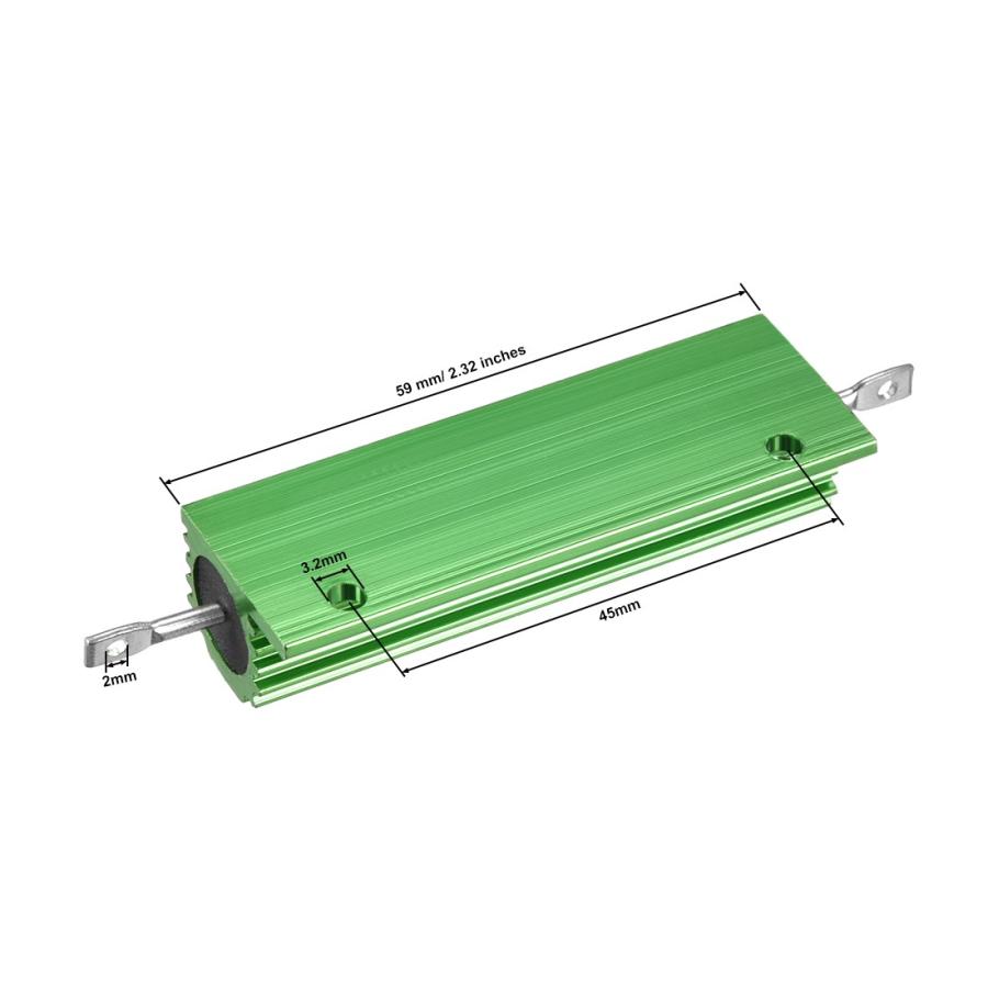 uxcell メタルクラッド抵抗 100W 0.5Rアルミニウムハウジング