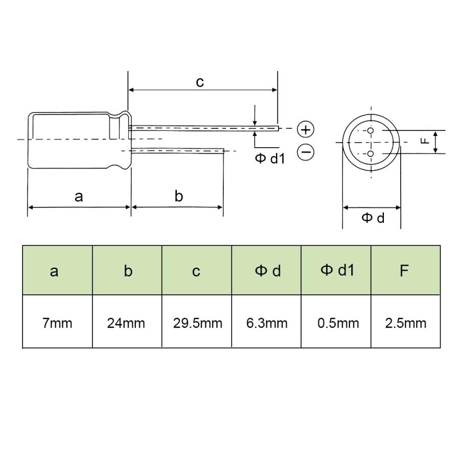 uxcell ラジアル電解コンデンサ 100uF 25V 105℃ 2000H 6.3 X7mm ブラック 50個入り｜soten2｜04