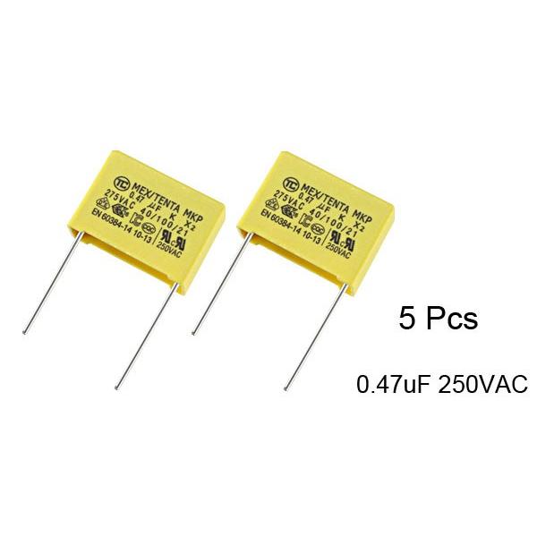 uxcell セーフティコンデンサ 0.47uF 250VAC X2 MKP イエロー 長方形 5