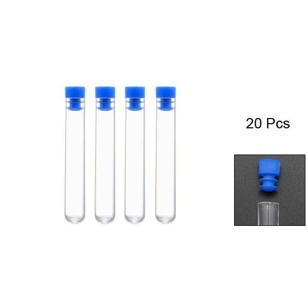 uxcell キャップ付きプラスチック試験管20個、ポリスチレンミニ試験管