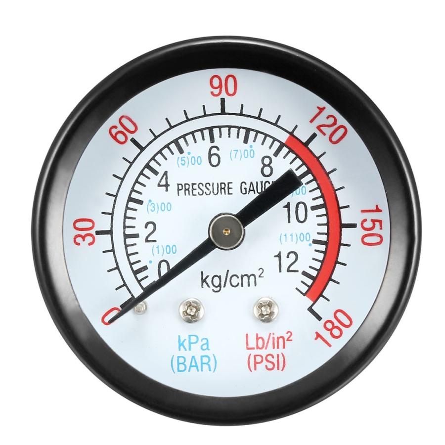 uxcell 圧力計 ダブルスケール0-180 PSI/0-12 0- 1200 Kpa ダイヤル