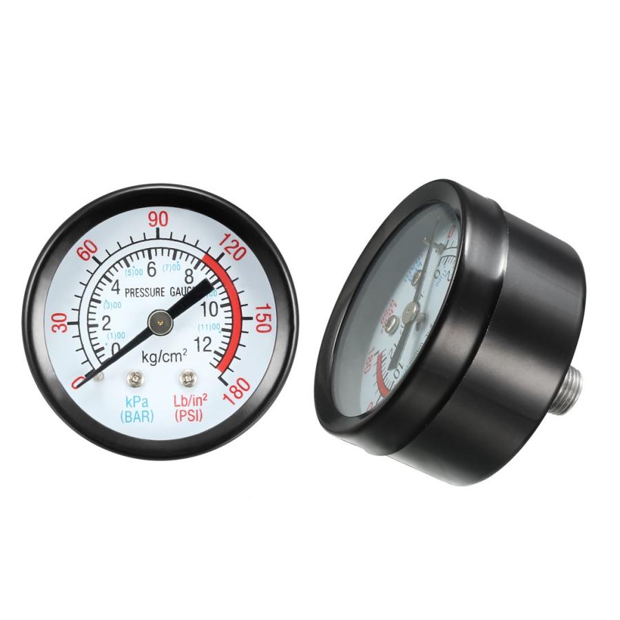 uxcell 圧力計 ダブルスケール0-180 PSI/0-12 0- 1200 Kpa ダイヤル