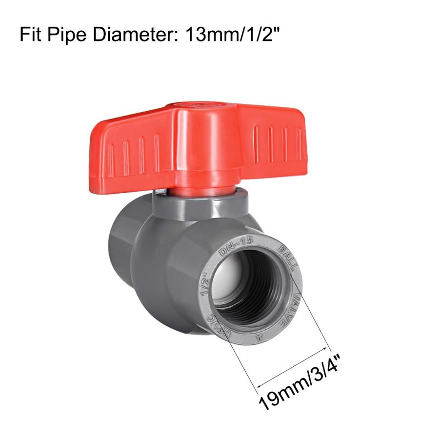 Uxcell ボールバルブ Pvc 水道管 スレッドエンド 13mm 内径 穴径 赤 グレー 2個 Aux0630 ソウテン2号店 通販 Yahoo ショッピング