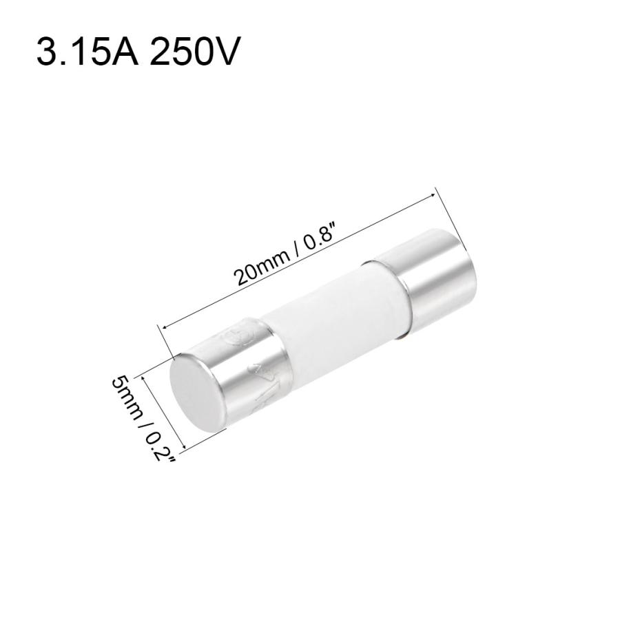 uxcell 交換用ヒューズ 3.15A 250V 5x20mm カートリッジヒューズ 6個