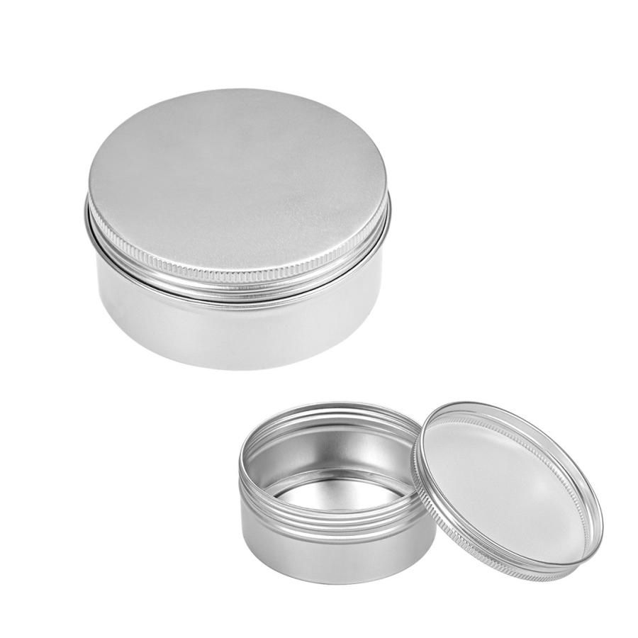 uxcell 金属製コンテナ 容量150ml 5oz 丸型透明窓アルミ缶 金属アルミ
