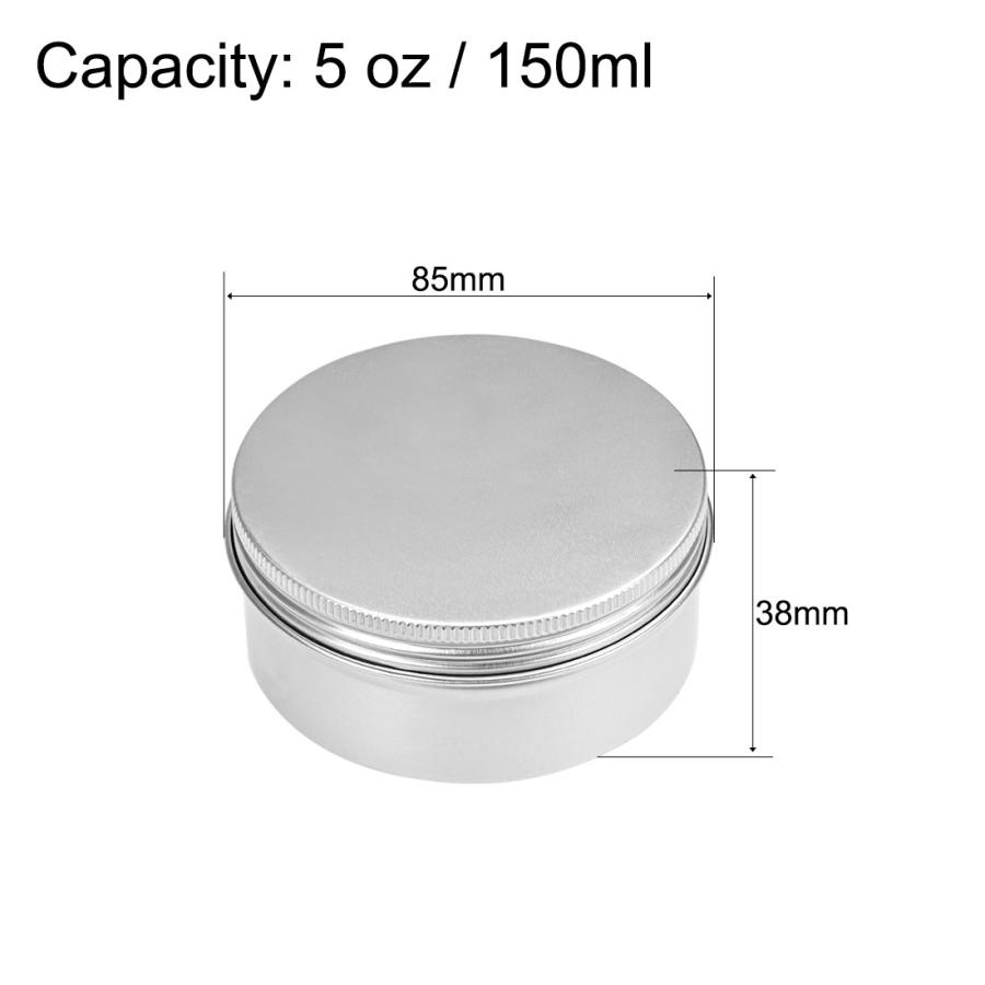 uxcell 金属製コンテナ 容量150ml 5oz 丸型透明窓アルミ缶 金属アルミ