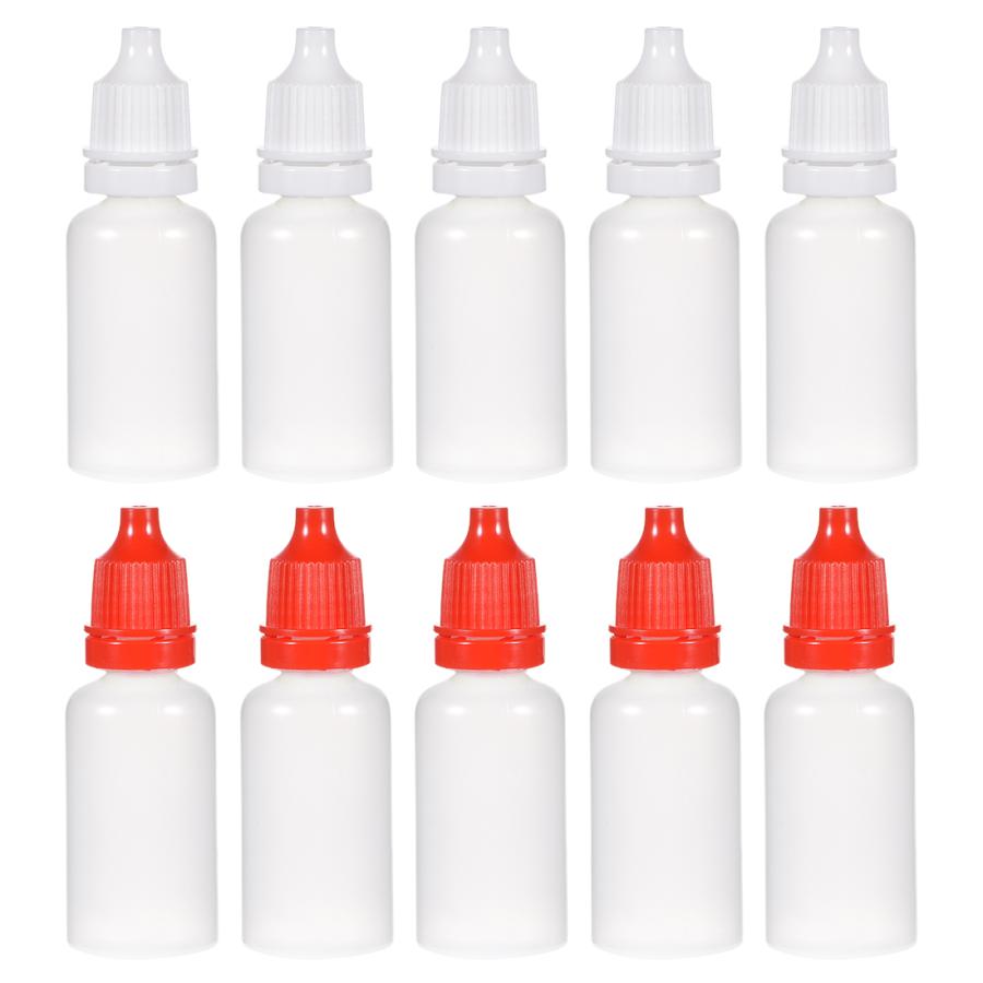 uxcell プラスチックドロッパーボトル 小口ドロップボトル 正規店仕入れの 安いそれに目立つ ドロッパーボトル 絞り可能 レッド 10個 20ml ホワイト