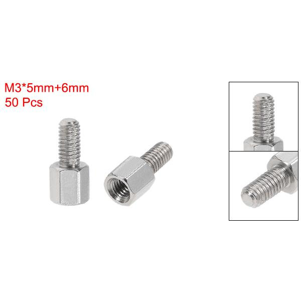 uxcell M3x5mm + 6mmPCBマザーボードスペーサースタンドオフ FPVドローンクアッドコプター コンピューター 回路基板用 50個入り｜soten2｜02